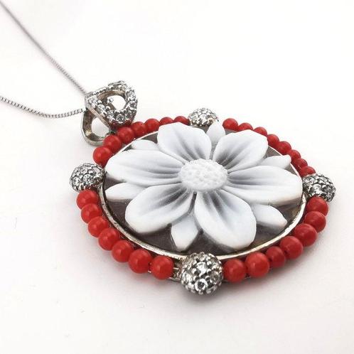 Corail - argent 925 - Camée - Artisanat italien, Verzamelen, Dierenverzamelingen