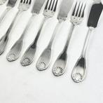 Saglier Frères - Visbestekset (24) - Rocaille - Verzilverd -, Antiek en Kunst