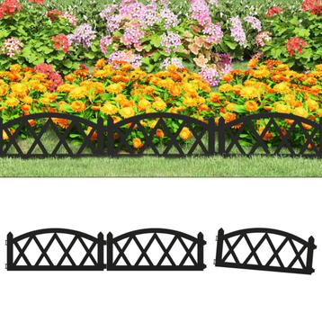 vidaXL Gazonranden 17 st 10 m polypropeen zwart, Tuin en Terras, Verzenden, Nieuw