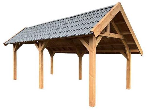 Veiling - Douglas kapschuur met dakpanplaat 669x360x325 cm, Tuin en Terras, Overkappingen, Nieuw