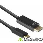 ACT USB-C naar DisplayPort male kabel 2 m 4K @ 60Hz, Zip Bag, Verzenden