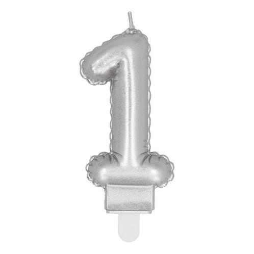 Zilveren Kaars 1 Jaar 8cm, Hobby en Vrije tijd, Feestartikelen, Nieuw, Verzenden