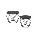 Ronde Salontafel Set Zwart | Tweede Kansje | Stijlvol & U..., Huis en Inrichting, Tafels | Salontafels, Verzenden, Nieuw