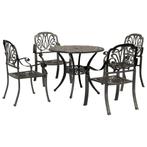 vidaXL 5-delige Tuinset geitaluminium bronskleurig, Tuin en Terras, Verzenden, Nieuw, Tuinset