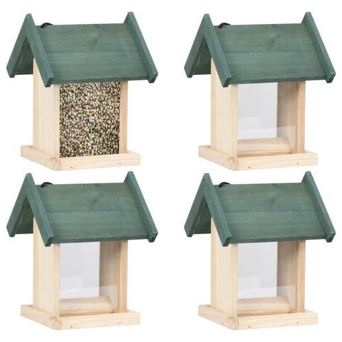 vidaXL Mangeoires à oiseaux 4 pcs Bois de sapin, Animaux & Accessoires, Oiseaux | Accessoires, Neuf, Envoi