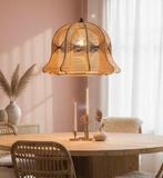 Plafondlamp - Vintage Bell hanglamp/kroonluchter van rotan, Antiek en Kunst
