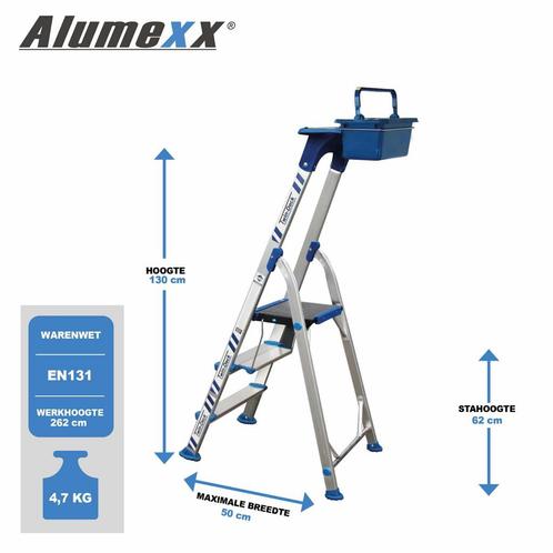 Alumexx Twin-Deck 2.0 huishoudtrap, Doe-het-zelf en Bouw, Ladders en Trappen, Verzenden