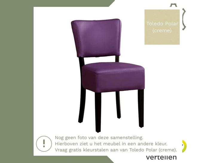 Leren eetkamerstoel Rest - Toledo Polar (crème) - Poten, Huis en Inrichting, Stoelen, Overige kleuren, Eén, Nieuw, Leer, Ophalen of Verzenden