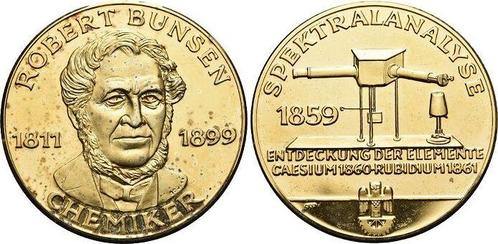 Ar-medaille Moderne medaille Bunsen, Robert 1811 +1899, d..., Postzegels en Munten, Penningen en Medailles, Verzenden