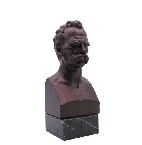 Buste, Nietzsche - 2,5 kg - 24.5 cm - FauBrons fini la fonte, Antiek en Kunst, Antiek | Keramiek en Aardewerk