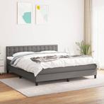 vidaXL Boxspring met matras stof donkergrijs 180x200 cm, Verzenden, Nieuw