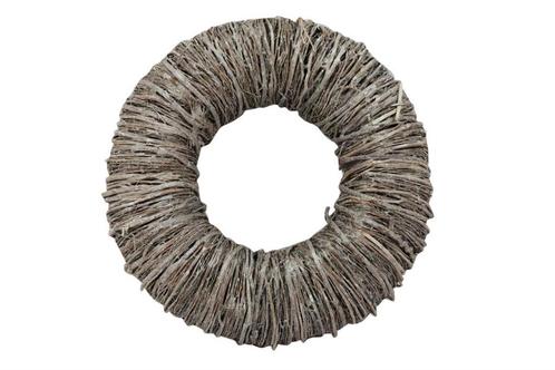 Krans Mactan Grass White Wash 25cm. twijgenkrans, Huis en Inrichting, Woonaccessoires | Kunstplanten en Kunstbloemen, Nieuw