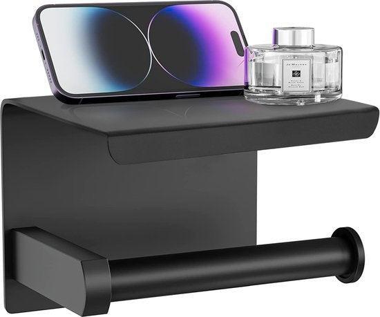 2dekans | Strex WC Rolhouder met Plankje - Zwart -, Huis en Inrichting, Badkamer | Badtextiel en Accessoires, Ophalen of Verzenden