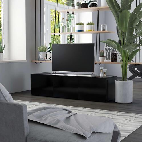 vidaXL Tv-meubel 120x34x30 cm bewerkt hout zwart, Maison & Meubles, Armoires | Mobilier de télévision, Envoi