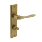 Deurklink Banaan met schild WC63/8mm messing getrommeld g..., Doe-het-zelf en Bouw, Hang- en Sluitwerk, Ophalen of Verzenden, Nieuw