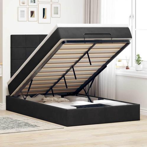 vidaXL Ottoman bed met matrassen 120x200cm fluweel zwart, Huis en Inrichting, Slaapkamer | Bedden, Nieuw, Verzenden