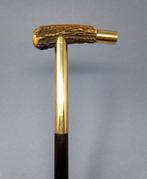 Wandelstok - Hout, Messing, Staal, Hoorn - verdekte