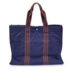 Hermès - Vintage Blue and Brown Canvas Fourre Tout GM Bag -, Nieuw