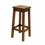 Donkere hoge barkrukken van grenenhout - NIEUW!, Huis en Inrichting, Barkrukken, 5 krukken of meer, Met voetsteun, 60 tot 90 cm