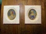 Hlin / Johno - Miniportret dames ( ivoor imitatie), Antiek en Kunst