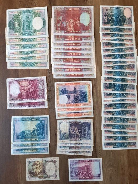 Spanje. - 50 banknotes - various dates (Zonder minimumprijs), Postzegels en Munten, Bankbiljetten | Europa | Niet-Eurobiljetten