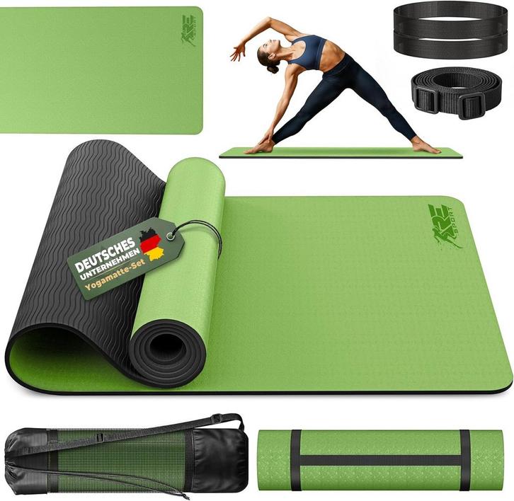 Yogamat - Fitness mat - Sportmat - Yoga mat extra dik - 183x, Sports & Fitness, Yoga & Pilates, Envoi