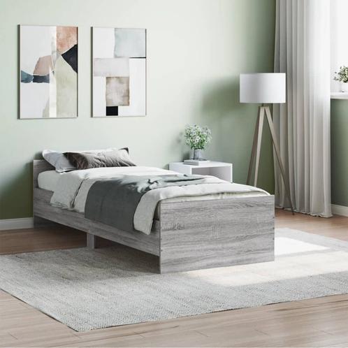 vidaXL Bedframe bewerkt hout grijs sonoma eiken 75x190 cm, Huis en Inrichting, Slaapkamer | Bedden, Nieuw, Verzenden
