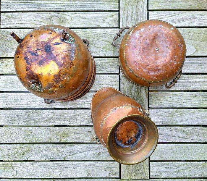 Jardinière (3) - Bloempot - Koper, Delfts blauw, Messing, Antiek en Kunst, Curiosa en Brocante