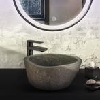 Waskom BWS Stone Ovaal 35x15x3 cm Riviersteen Grijs, Bricolage & Construction, Overige typen, Ophalen of Verzenden