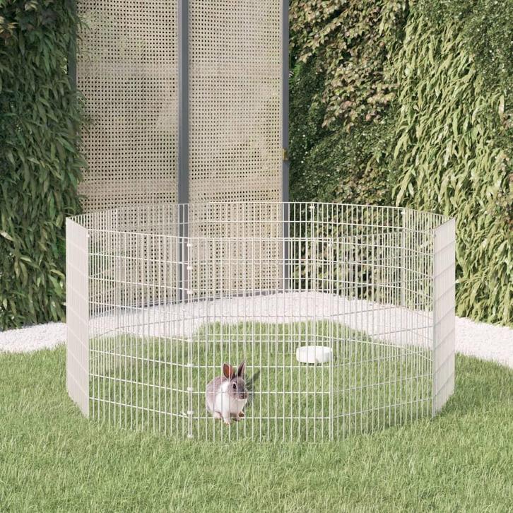 Dierenverblijf 10 Panel Gegalvaniseerd - Retour Deal -40%, Dieren en Toebehoren, Knaagdieren en Konijnen | Hokken en Kooien, 60 tot 90 cm