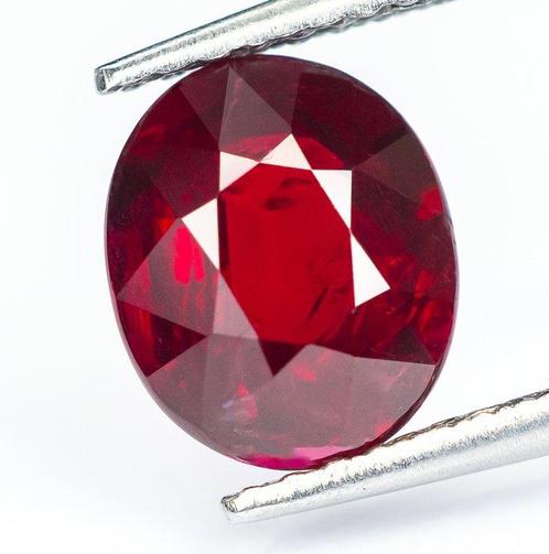 Robijn - 2.05 ct - Lotus Gemology - Royal Red (Mozambique), Handtassen en Accessoires, Edelstenen