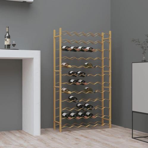 vidaXL Wijnrek voor 72 flessen metaal goudkleurig, Huis en Inrichting, Woonaccessoires | Wijnrekken, Nieuw, Verzenden