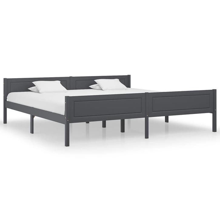 Bedframe Grenen Grijs 200x200 | Retour Deal | -55%, Huis en Inrichting, Slaapkamer | Bedden, Overige maten, 200 cm, Grijs, Nieuw