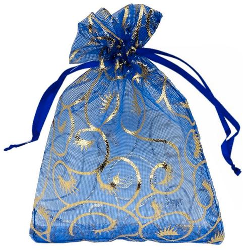 Fako Bijoux® - Organza Zakjes - 9x12cm - Krul Donkerblauw -, Diversen, Cadeauverpakkingen, Verzenden