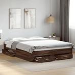vidaXL Bedframe met lades bewerkt hout bruin eikenkleur, Verzenden, Nieuw