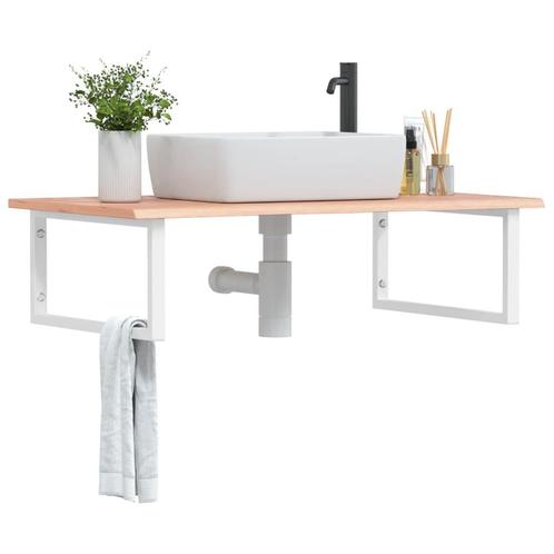 vidaXL Étagère de vasque murale acier et bois de chêne, Maison & Meubles, Tables | Coiffeuses, Neuf, Envoi