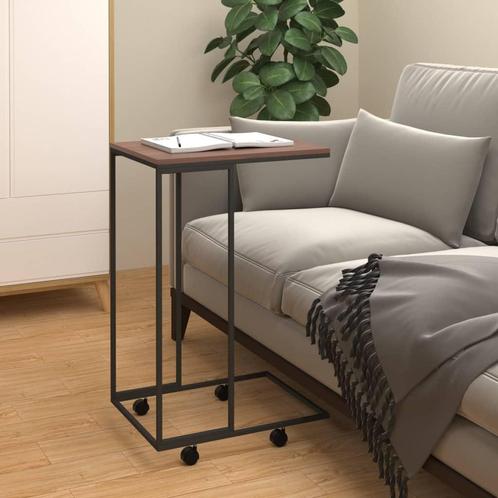 vidaXL Bijzettafel met wieltjes 40x30x63,5 bewerkt hout, Huis en Inrichting, Tafels | Salontafels, Nieuw, Verzenden