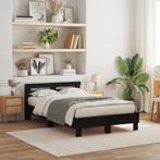 vidaXL Massief Bedframe Zwart eiken Massief hout 120 x 200, Verzenden, Nieuw
