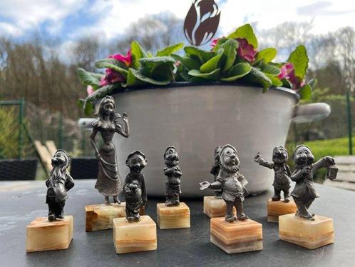 Peltro - Miniatuur beeldje - Blanche neige et les 7 nains, Antiek en Kunst, Antiek | Speelgoed
