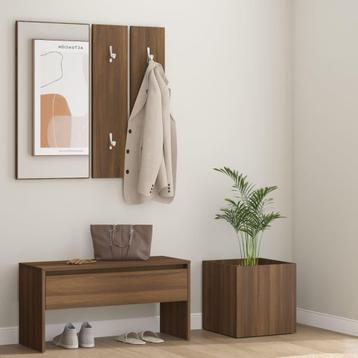 vidaXL Garderobe set bewerkt hout bruin eikenkleur, Verzenden