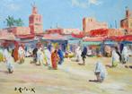 Retaux Bruno (1947) - Place à Marrakech, Maroc, Antiek en Kunst