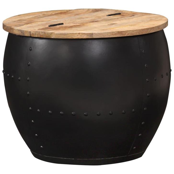 vidaXL Salontafel rond 53x43 cm massief mangohout, Huis en Inrichting, Tafels | Salontafels, Nieuw, Verzenden