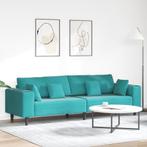 vidaXL Velvet Sofa met kussen met kussen Turquoise Fluweel, Verzenden, Nieuw