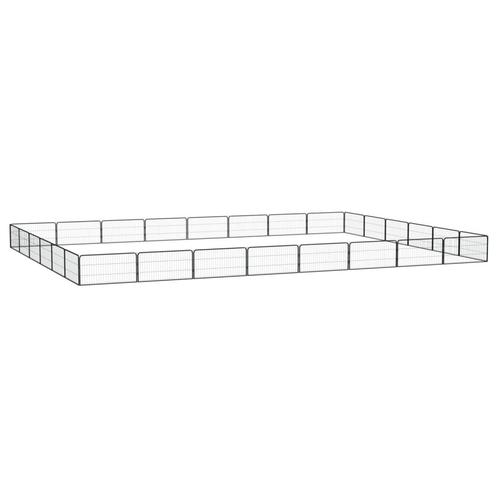 vidaXL Hondenkennel 28 panelen 100x50 cm gepoedercoat staal, Dieren en Toebehoren, Hondenbenches, Nieuw, Verzenden