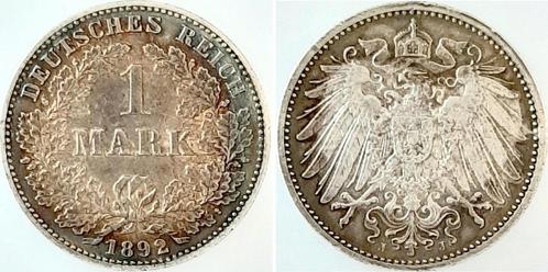 1892j tolle Patina Duitsland 1 Mark 1892j vz/stgl, schoen..., Timbres & Monnaies, Monnaies | Europe | Monnaies non-euro, Envoi