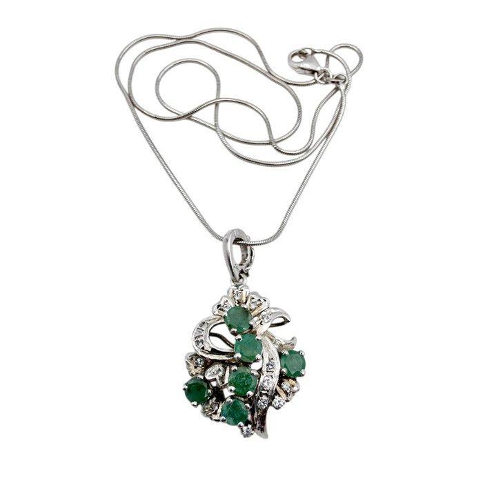 Zonder Minimumprijs - 2-delige sieradenset Zilver - Smaragd, Handtassen en Accessoires, Antieke sieraden