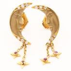 Boucles doreilles - 18 carats Or jaune Diamant (Naturelle), Handtassen en Accessoires, Oorbellen, Nieuw