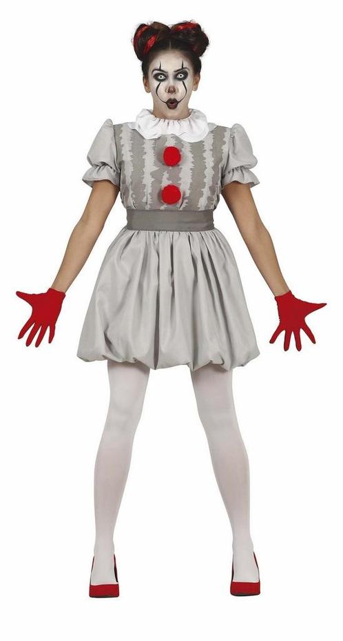 Horror Clown Halloween Kostuum Dames Grijs, Hobby & Loisirs créatifs, Articles de fête, Envoi