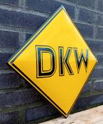DKW geel emaille bord, Nieuw, Verzenden