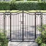 vidaXL Poort 121x8x120 cm smeedijzer zwart, Tuin en Terras, Tuinpoorten, Verzenden, Nieuw
